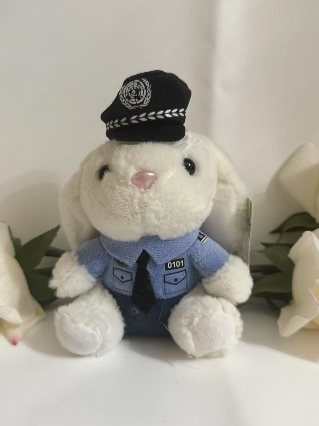Cute Police Rabbit Plush Doll Bag Chain or Keychain | Great for gifts