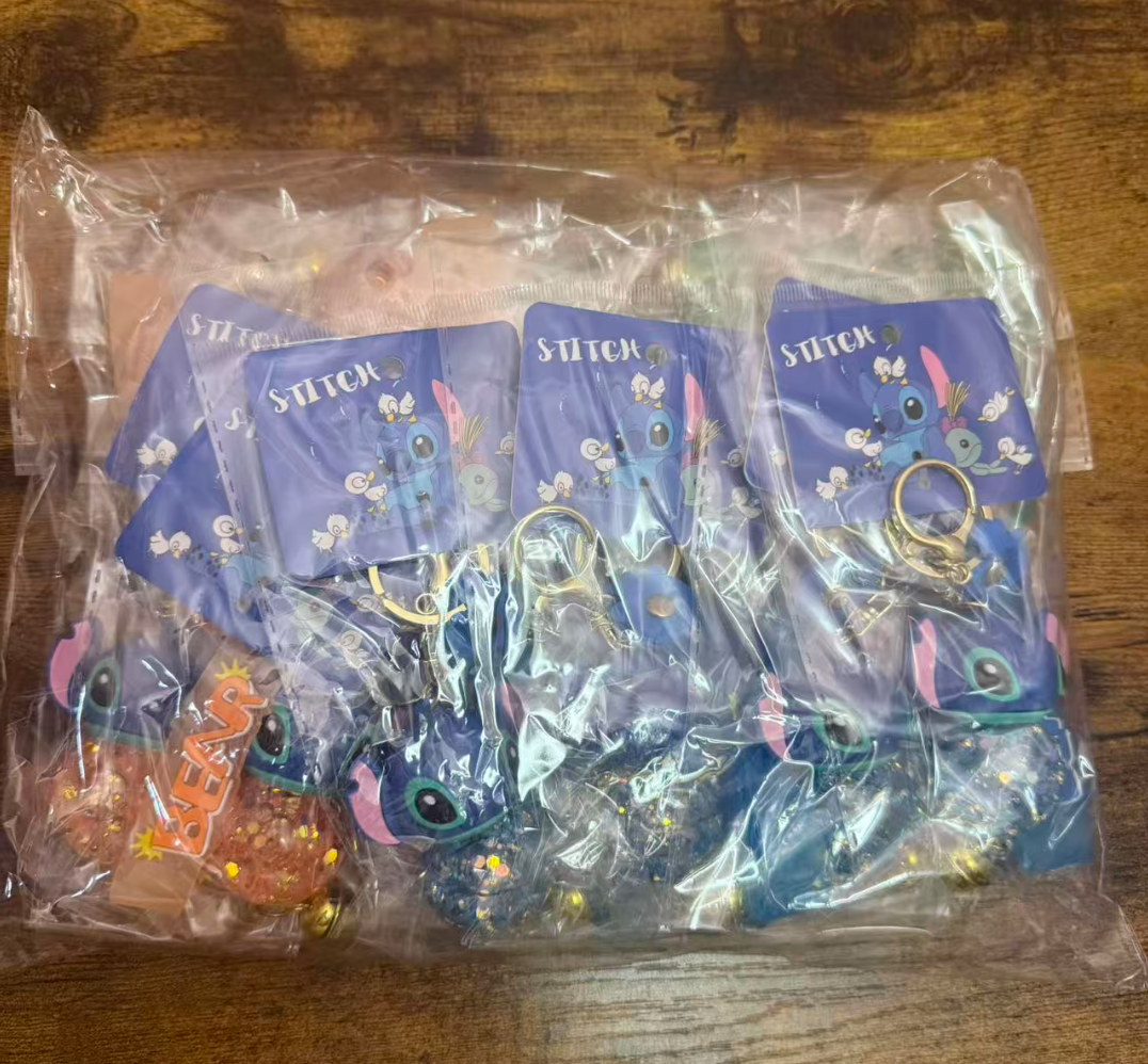 Stitch Sparkling Keychain 12 Pack | Wholesale Bulk for Retailers