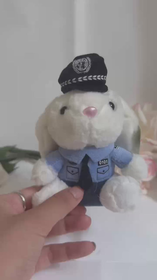 Cute Police Rabbit Plush Doll Bag Chain or Keychain | Great for gifts